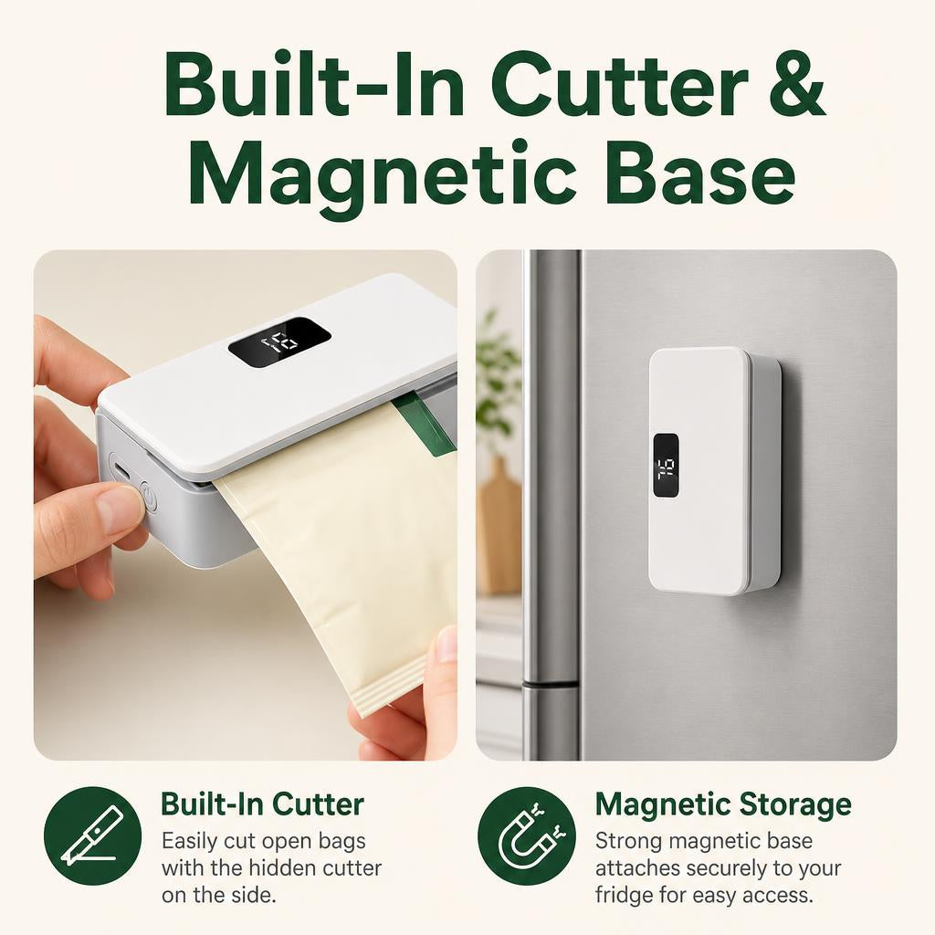 Built-in cutter and magnetic base